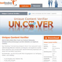 Screenshot-Ausschnitt von textbroker.de, Anbieter des kostenlosen Plagiat-Finder "Un.co.ver"