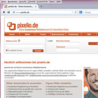 Screenshot-Ausschnitt der Bilddatenbank Pixelio.de