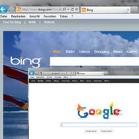 Screenshot-Ausschnitte der Suchmaschinen Bing & Google