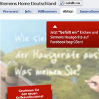 Gewinnaktion von Siemens auf Facebook (Bild: Screenshot-Ausschnitt der Facebook-Präsenz von Siemens Deutschland).