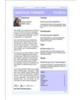 Newsletter SERVICE TRENDS 01 2014