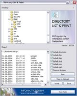 Directory List & Print - Freeware Software