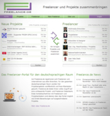 Screenshot des Businessportals Freelance.de
