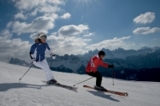 Skifahrer im Skigebiet Plose-Brixen