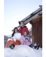 Familie auf Schneeberg