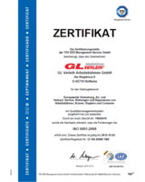 Das Zertifikat beweist den hohen Qualitätsstandard des GL Verleih.