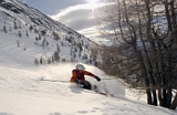 Skifahrer im Powder
