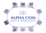 Logo der ALPHA COM Praxis-Workshops. Foto: ALPHA COM