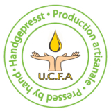 "Handgepresst-Zeichen" für das original handgepresste Arganöl der UCFA