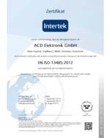 ISO 13485 Zertifizierung ACD Elektronik GmbH