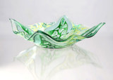 Wohnaccessoire Glasschale in Grün aus Fusingglas.