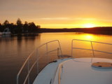 Sonnenuntergang auf einem Hausboot