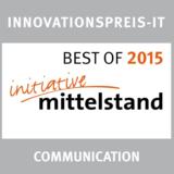 Best-of-Innovation „Communication“: Mobile Lösungen von L&R (Signet: Initiative Mittelstand).