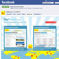 Screenshot-Auschnnit: Facebook-Applikation „SkyFriends“ von TuiFly