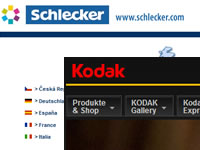 Bild: Screenshot-Ausschnitte der Websites von Kodak und Schlecker.
