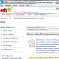 Screenshot-Ausschnitt der ebay-Informationsseite zur neuen Zahlungsabwicklung.