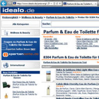 Screenshot-Ausschnitt des Preisvergleich-Portals idealo.de