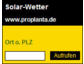 Wetterfenster speziell für Websites aus dem Solarsektor