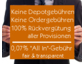 "All Inclusive"-Depotkonto: 100 % Transparenz, Null % Depot- und Ordergebühren